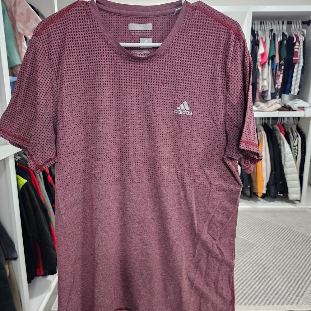 Adidas burgundy aeroknit shirt